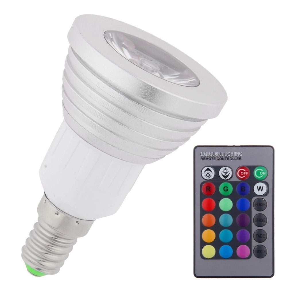 Trade Shop - Faretto Led Luce Rgb Programmabile Multicolor E27 Gu10 E14 Mr16 Con Telecomando -