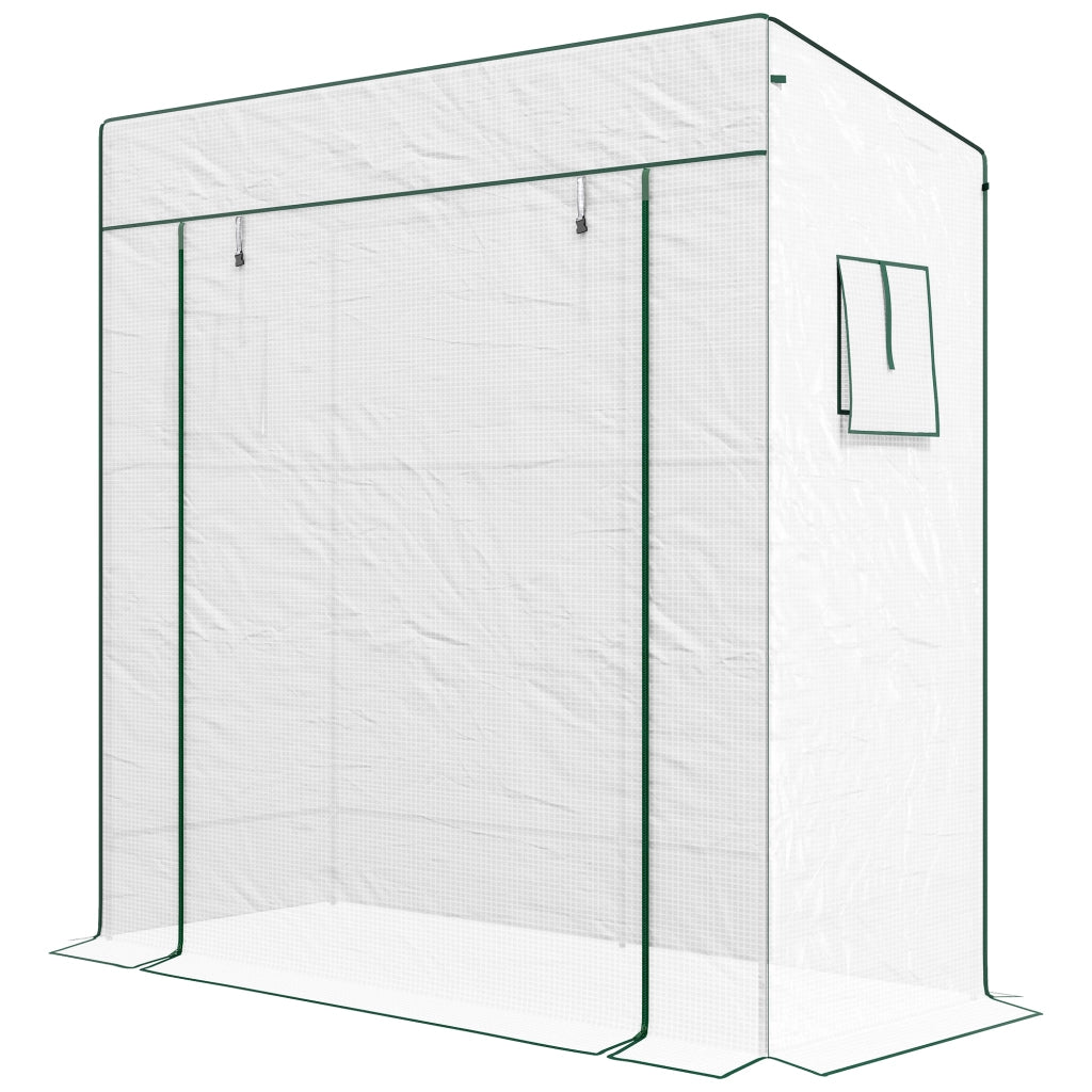 Serra da giardino addossata con porta avvolgibile ¨C Xylo ¨C 196x77x197 cm PE rinforzato