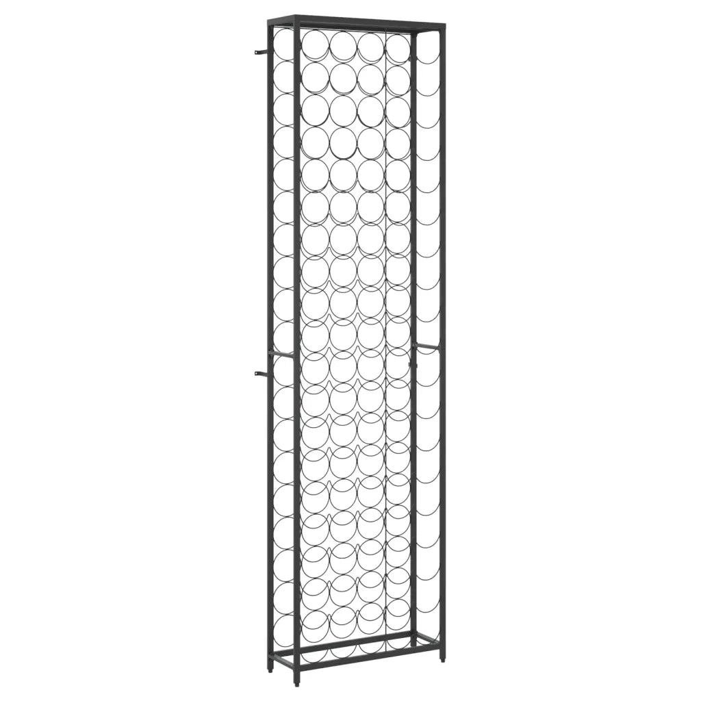 Portavini da 95 Bottiglie Nero 54x18x200cm in Ferro Battuto 358368