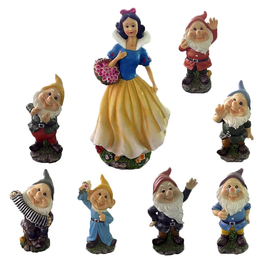 Statuette da Giardino Set 7 + 1 Kasart Biancaneve con Sette Nani