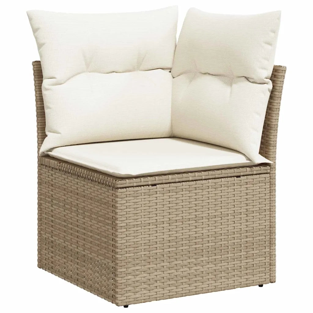 Set di divani con cuscino 9 pcs Beige e Crema polyrattan 3346661
