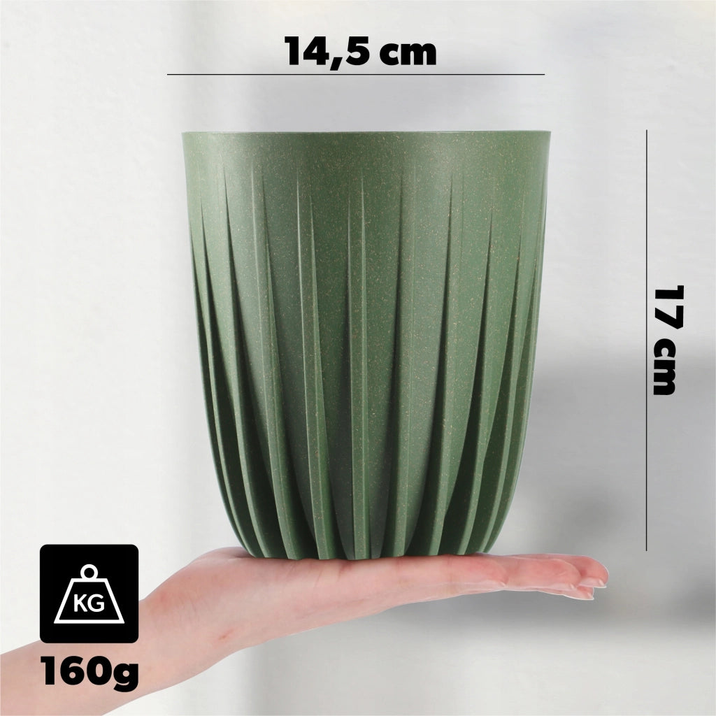 Vaso da fiori KADAX con inserto 14,5x17 cm, rotondo, con coperchio in plastica.