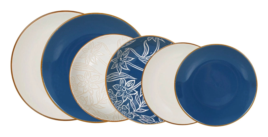 Servizio Piatti 18 Pezzi Baltic Blue in Stoneware
