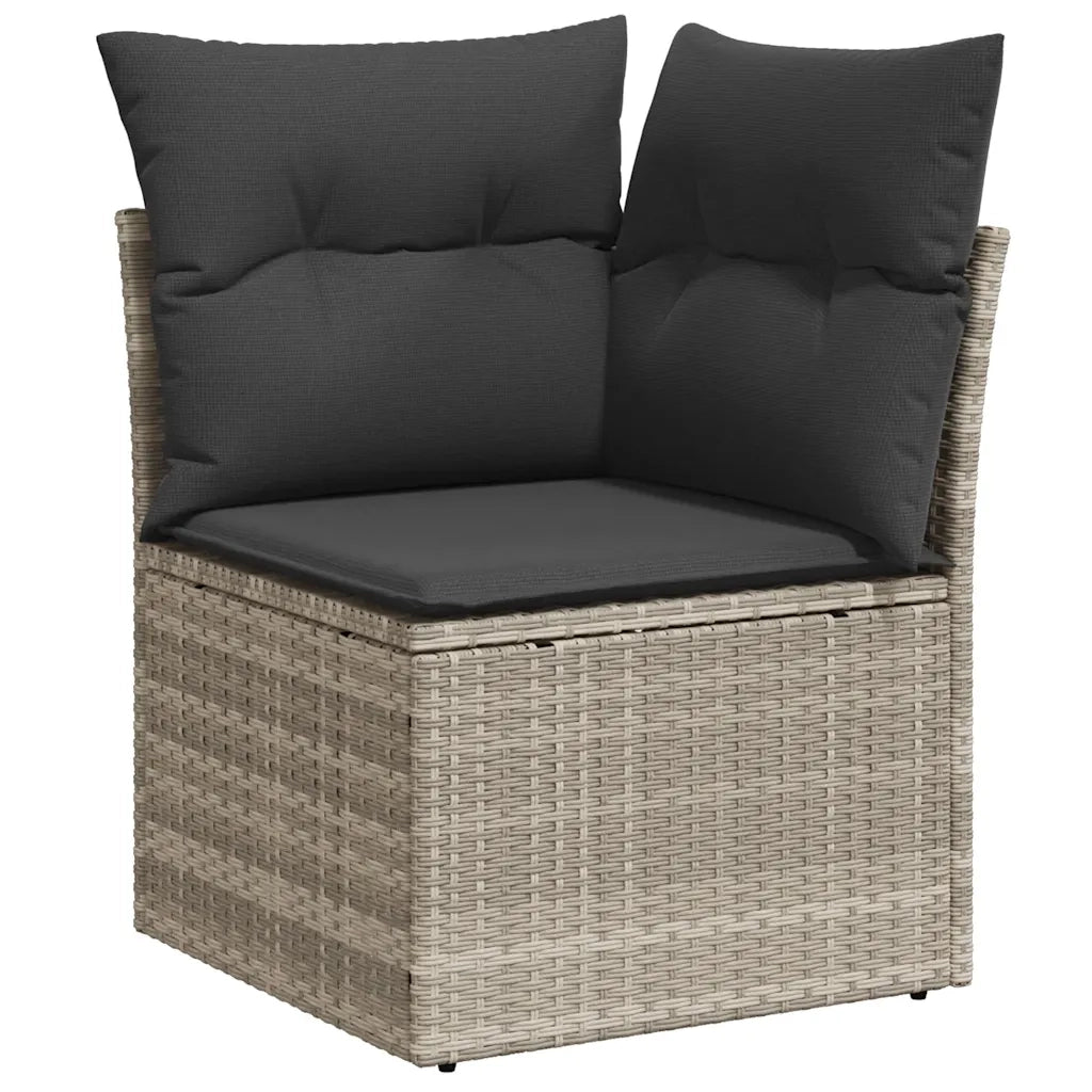 Set Divani da Giardino 7pz con Cuscini Grigio Chiaro Polyrattan 3222871