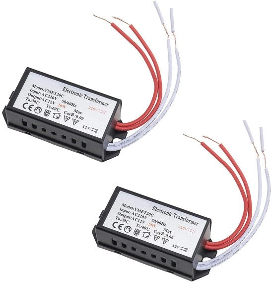 Convertitore di tensione - 220V a 12V - Per lampade ad halogeno - Alimentatore elettronico - Convertitore LED - Migliorata alimentazione elettrica - Adatto
