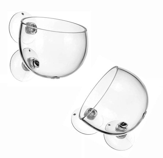 Pacchetto di 2 vasi per piante in vetro cristallo - vasche acquatiche per acquario - con maniglie di apertura - decorazione perfetta per acquario