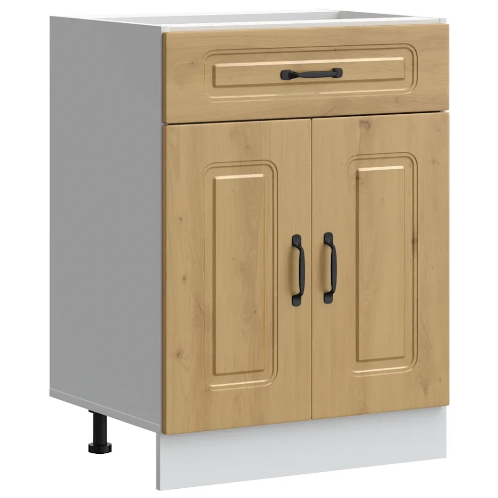 Base da Cucina Kalmar Rovere Artigianale in Legno Multistrato 853496