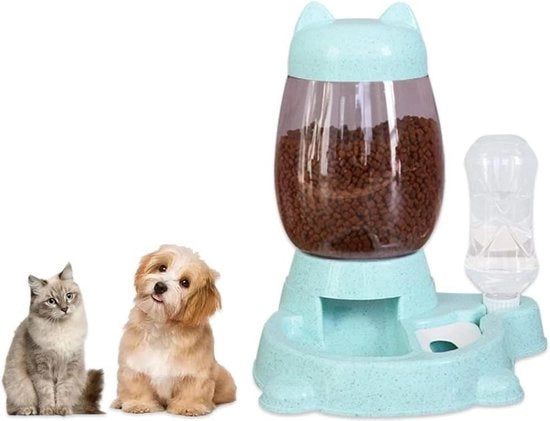 Dispensatore di Cibo per Animali Automatico - Capacità 2,8L - Facile da Utilizzare - Dispensatore di Cibo per Gatti e Cani - Dispensatore di Acqua per Gatti e Cani