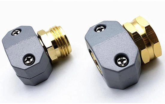 Fittings di riparazione per tubi di giardino - 2 Pack - Duraturo - Metallo - Connessione tubo idraulico - Per uso domestico - Zinco e Alluminio