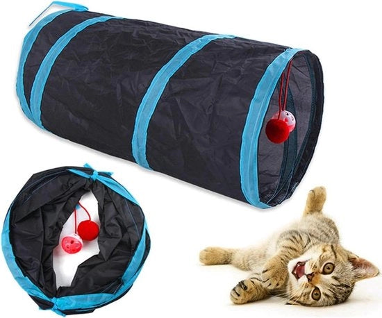 Tunnel per gatti 2 vie ripiegabile per cani, casa interattiva per conigli, cuccioli, topi e cavi.