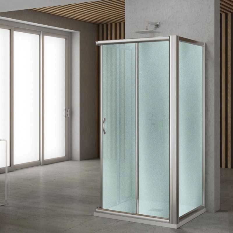 Ogomondo parete fissa laterale in cristallo per box doccia angolare con due ante *** misure 77-80xh190 cm stampato, c...