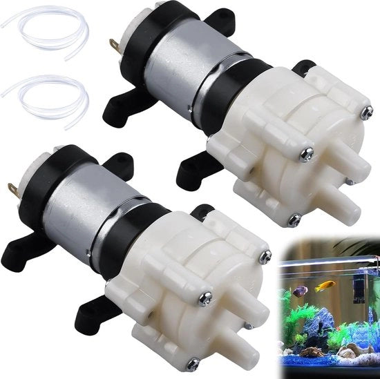 2 Membrana Pomp 12V 385 DC - Mini Pomp Idraulica - 1-2 l/min - Pomp Idraulica a Membrana - Autoaspirante - Pomp Idraulica Elettrica - Pomp Idraulica per Acquario.