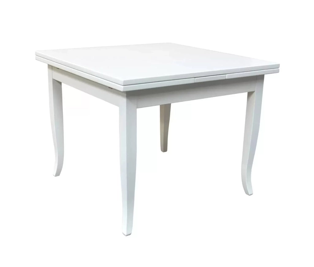 Tavolo a libro classico 100x100 bianco opaco (748) - Mobili 2G