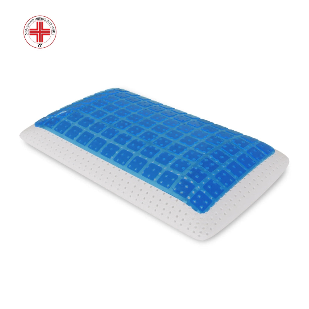 Cuscino in memory foam con Gel - Termoregolatore e Anti-Sudore - Poseidone - 72x42x12cm