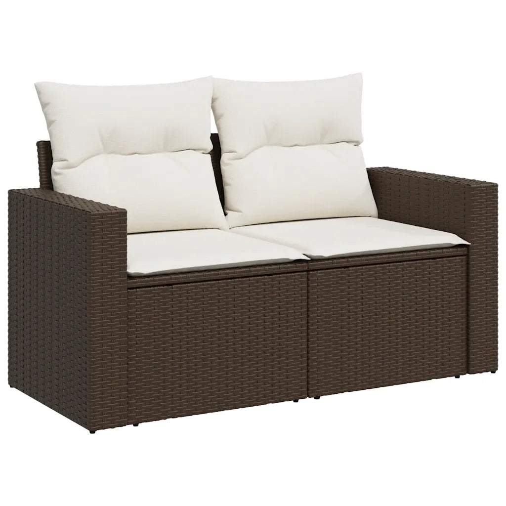 Set Divano da Giardino 5 pz con Cuscini Marrone in Polyrattan 3326244