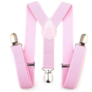 Trade Shop - Bretelle Elasticizzate Tinta Unita Uomo Donna Cinghia Regolabile Rosa -