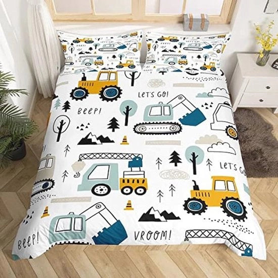 Set di Cuscini per Bambini con Attrezzature da Costruire e Piuma Decorativa