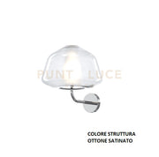 APPLIQUE OTTONE SAT. VETRO ALPHA TRASPARENTE 1176OS-A ALPHA-TR