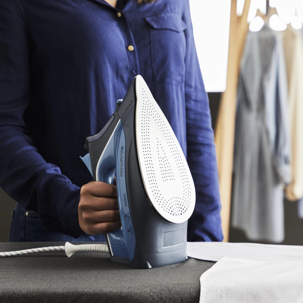 Rowenta DW4308D1 Express Steam Ferro da Stiro a Vapore 2500W Piastra Microsteam 300 Laser 40 g-min Colpo Vapore 150 g-min colore Blu