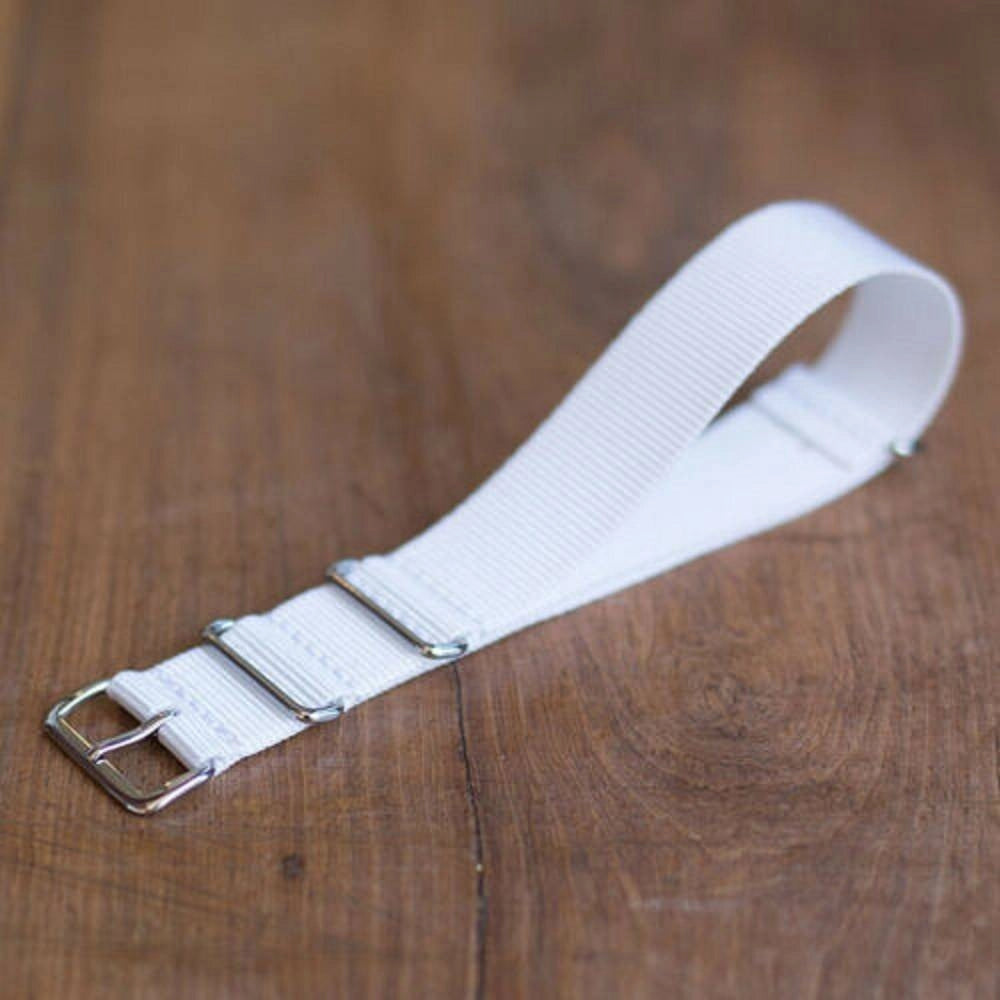 Trade Shop - Cinturino In Nylon Universale Ricambio Orologio Larghezza 20mm Bianco -