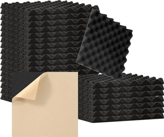 Pannelli acustici 24X per riduzione del rumore, schiuma per podcasting, studi di registrazione, uffici, modello 30x30x2.5cm