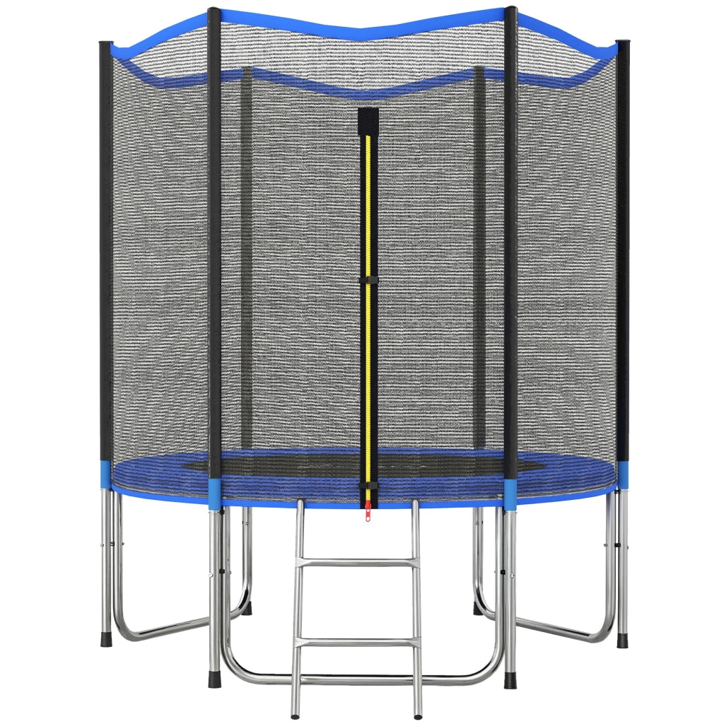 Trampolino Esterno per Bambini con Rete di Sicurezza e Scala ¨C Minimal ¨C ?183 cm Blu