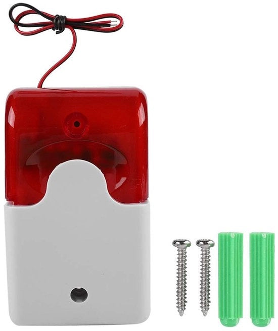 Sirena di allarme a LED 12V - Alimentazione elettrica - Sistema di allarme sonoro - Luce intensa e duratura - Colore rosso - Sistema di sicurezza - Ideale per uso domestico - Modello - 

( Technical specifications and model number if provided )