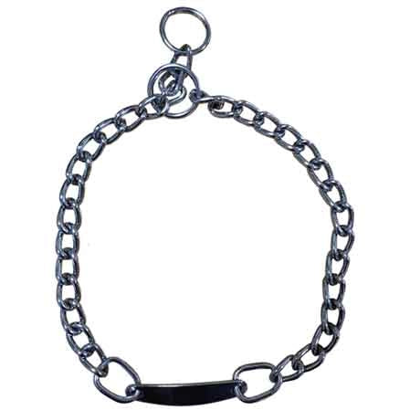 COLLARE PER CANI A STRANGOLO IN METALLO CON PIASTRA IDEAL STAR 20 mm x 40 cm - IDEAL STAR