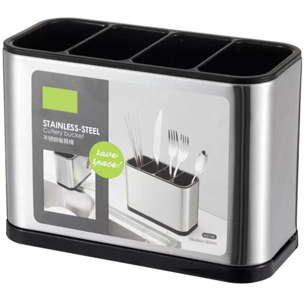Trade Shop - Scolaposate In Acciaio Per Organizzare Utensili Da Cucina Portaposate Design Moderno -