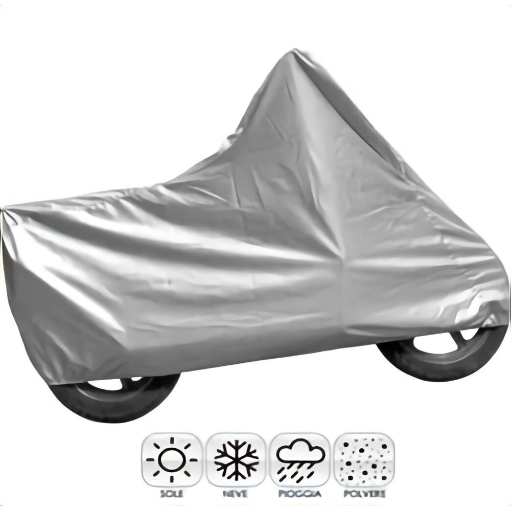 Trade Shop - Telo Coprimoto Scooter Grigio 205x105x125 Xl Cover Copri Moto Anti Pioggia Neve -