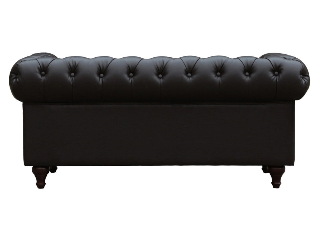 Divano fisso Chesterfield "Aliza" - 157 x 82 x 70 cm - 2 posti a sedere - Marrone