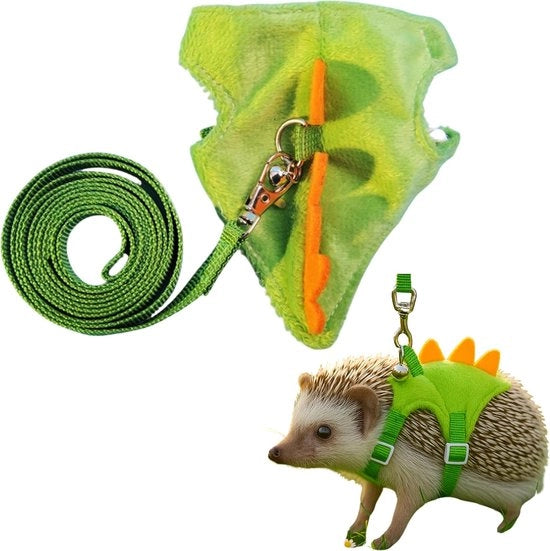 Accessori per animali da compagnia, attrezzo in forma di dinosauro per allenamento e gioco, abbigliamento per topi, cavi e hamsters, accessori per cavia, costume da cavia (verde).