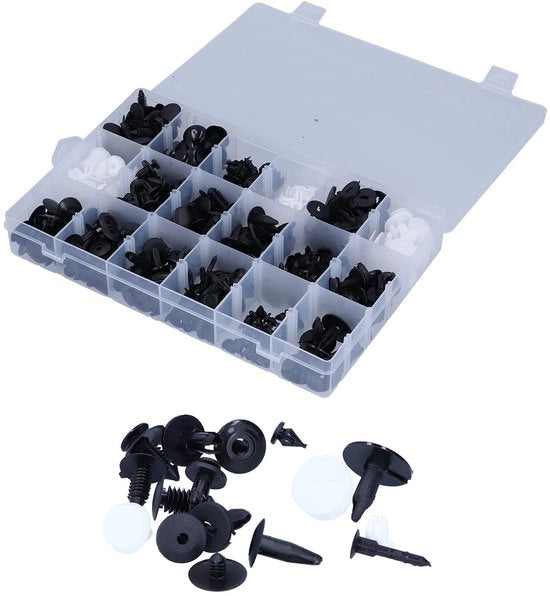 Viti universali per auto - Clip per auto - Viti push - Materiale plastico duraturo - Assortimento universale - Accessori per la riparazione di auto - 415 pezzi - Certificato di qualità.