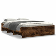 Letto matrimoniale | Letto per adulti | Giroletto senza Materasso Rovere Fumo 140x190 cm in Truciolato