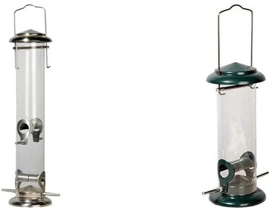 Casa alimentatore grande con tubo acrilico - Ø 9,5 x 39 cm - Argento 
Casa alimentatore compatta con stantuffi - Ø 9,5 x 23 cm - Verde