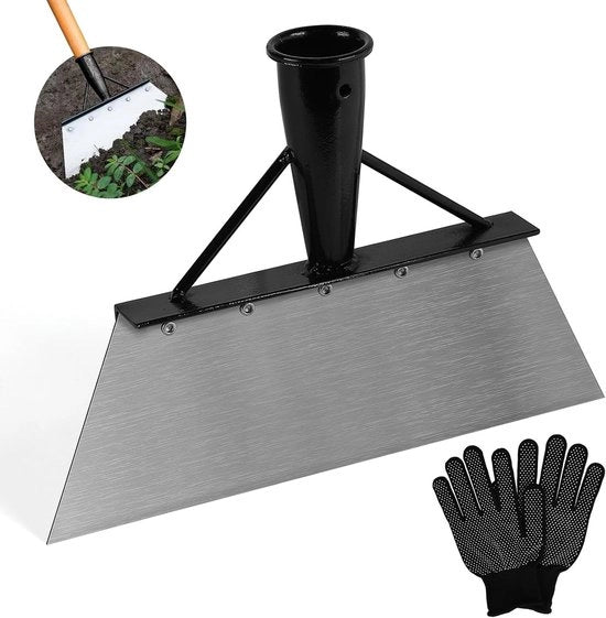 Scopa multifunzionale per giardino 26 cm con lama di ghisa con guanti di protezione