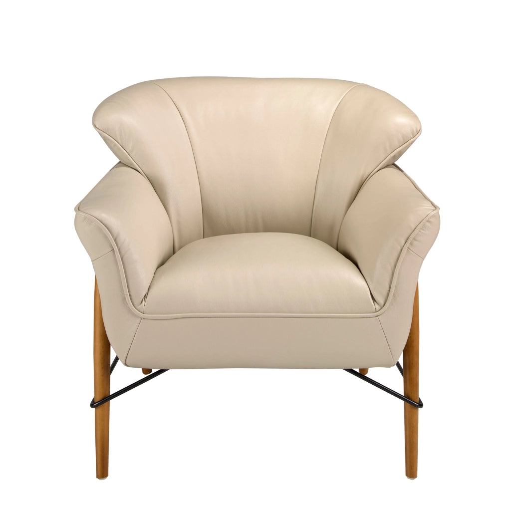 Poltrona in pelle sabbia