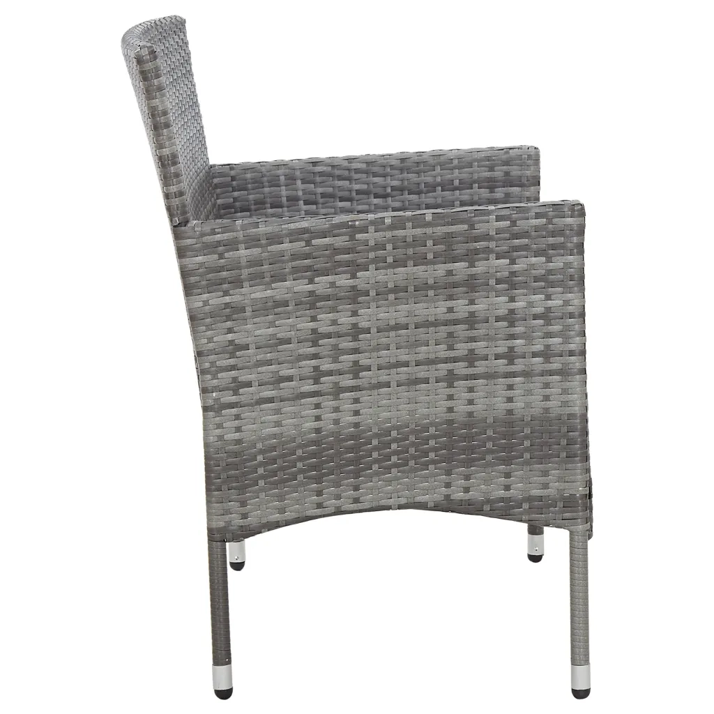 Set Divani da Giardino 4 pz con Cuscini in Polyrattan Grigio 45812