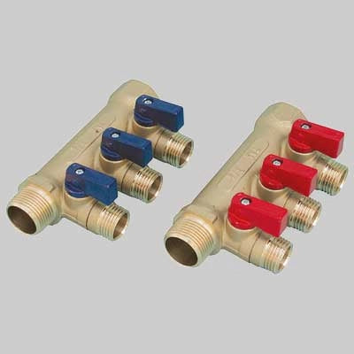 COLLETTORE NINO 3/4 TIEMME  3 vie 1/2x16 Leva Blu     TIEMME