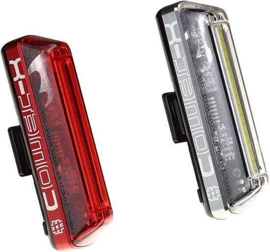 Set di illuminazione elettrica per bicicletta caricabile - Comet X con illuminazione potente