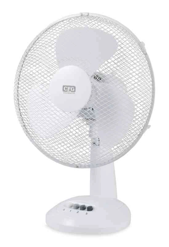 CFG Ventilatore da Tavolo Ø40cm EV110 Bianco 40 Tavolo Silenzioso (51,5 dB), 3 Velocità 1200 RPM Oscillazione Montaggio Senza Attrezzi Leggero Design Compatto