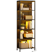 Libreria 5 Livelli con Luci LED ¨C Minimal ¨C Nero 60x30x179 cm