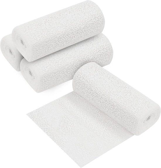 Pannolabiettivi per Hobby e Progetti - Tela di Gaiole per Maschere - Verband per Lacerazioni - Tela di Gaiole per Maschere per Lavori di Faccia e Torso - Pacchetto da 4 pezzi – 15 cm x 4,57 m