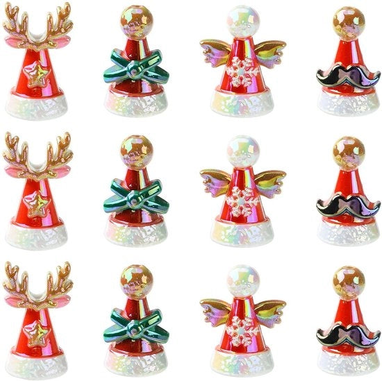 Accessori per gioielli - Acquario - 20 pezzi - Spaziatori grandi - Stili vari - Fai da te - Accessori per hobby - Tema natalizio