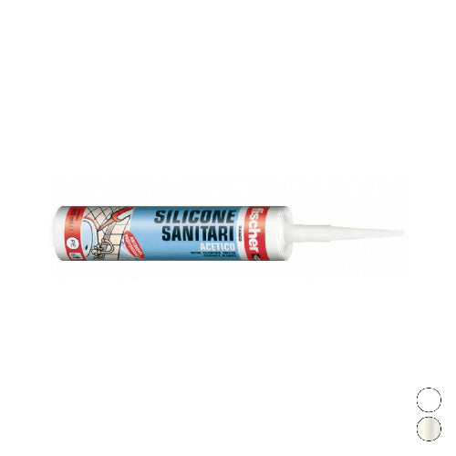 SILICONE SANITARIO ACETICO RESISTENTE ALLA MUFFA- Bianco ml 280- FISCH- pezzi 1