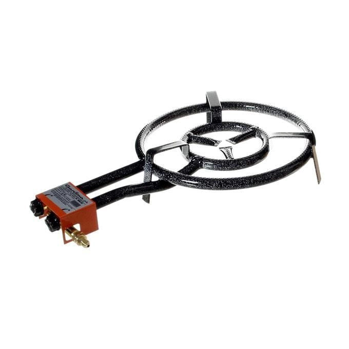 Garcima BN-G500 Bruciatore a Gas per Paella 50 cm con Doppio Anello Concentrico e Controllo Indipendente Fiamma colore Nero