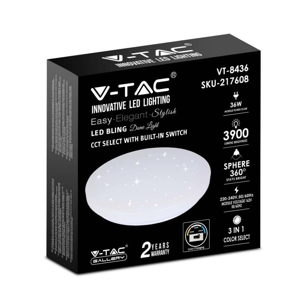 Copertura stellata a cupola a cupola a LED da 36W COPERCHIO CAPRIBILE 3IN1