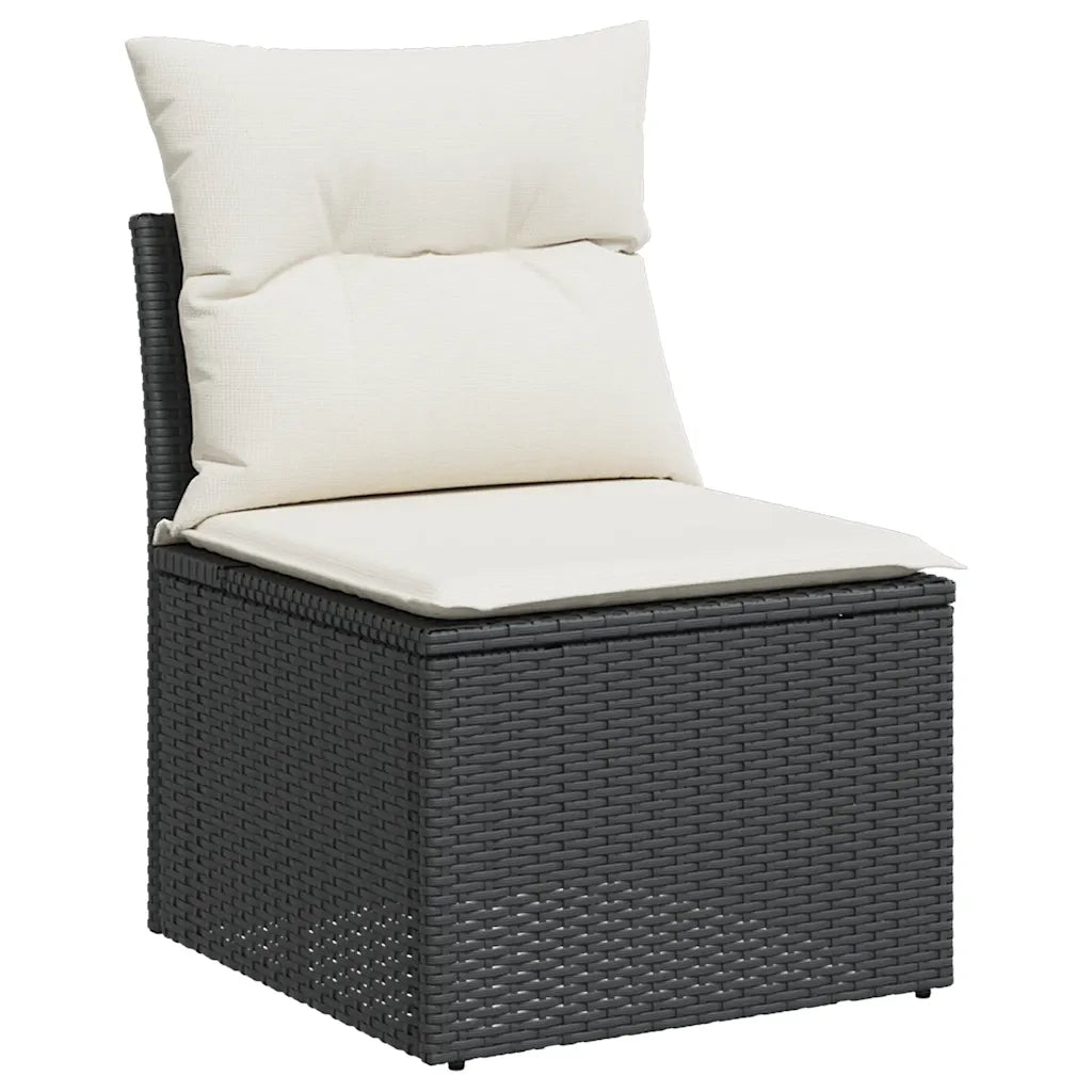 Set Divani da Giardino con Cuscini 8 pz Nero in Polyrattan 3325794