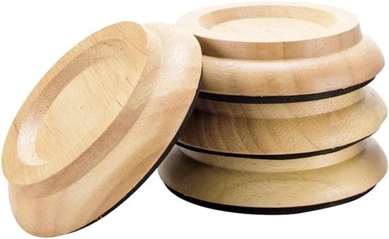 Protezioni per pavimento per coperchi di ruote per pianoforte - set di 4 eichen naturale (Wood)