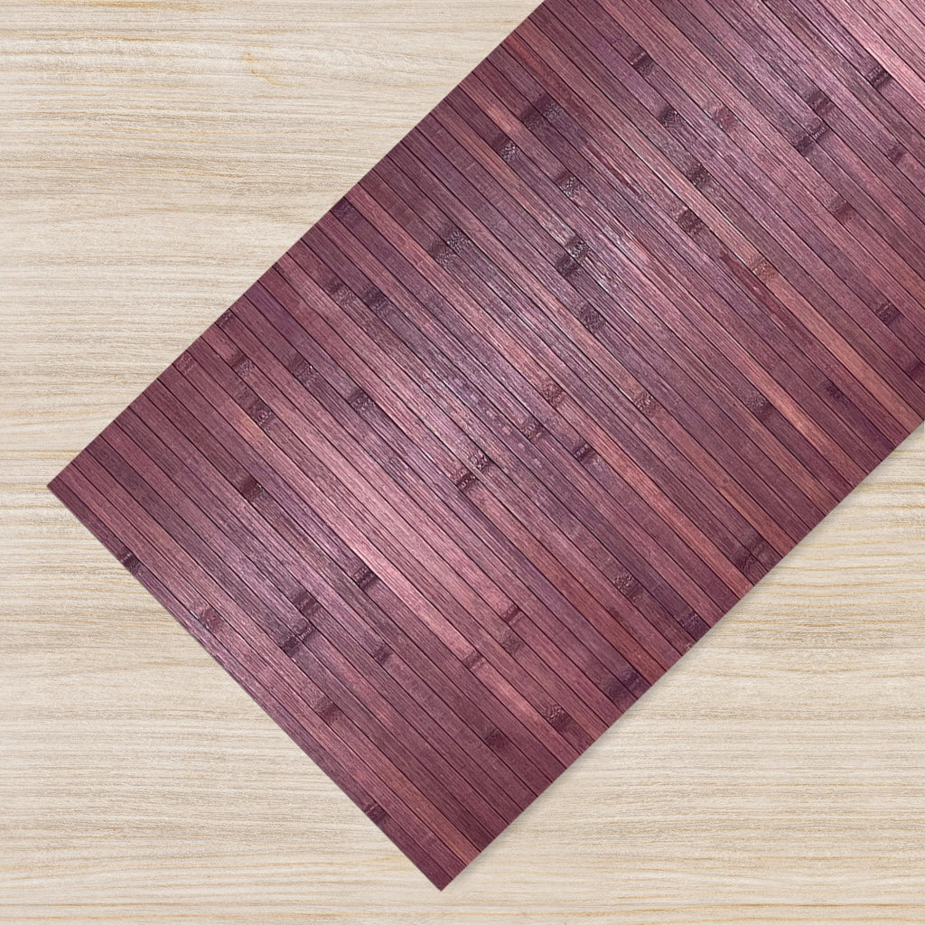 Tappeto Passatoia In Vero Bamboo Tappeto Cucina Ingresso In Legno Antiscivolo Aderente Lavabile E Antimacchia Tagliabile  - Viola - 50x100 cm